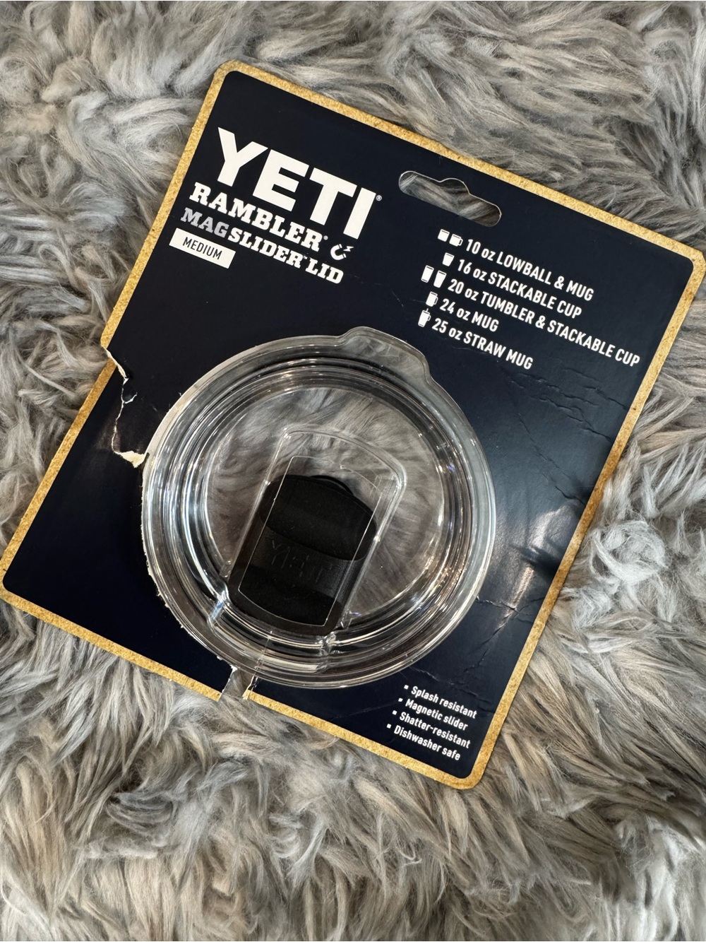 NWT - Yeti Clear MagSlider Lid with Black Slider - Medium